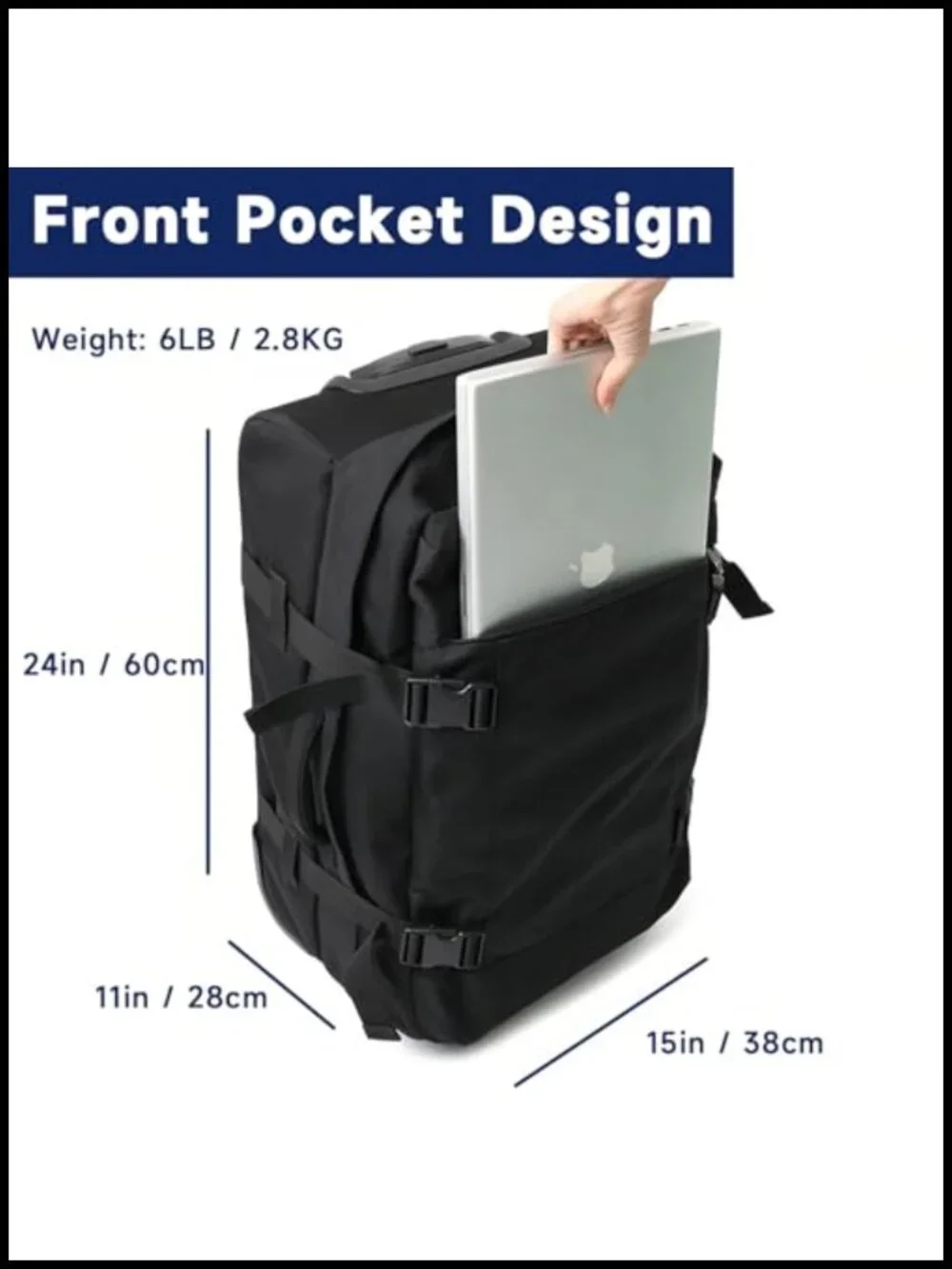 Rolling Duffle Bag with Wheels, 60L Travel Suitcase, 900D Nylon, Telescopic